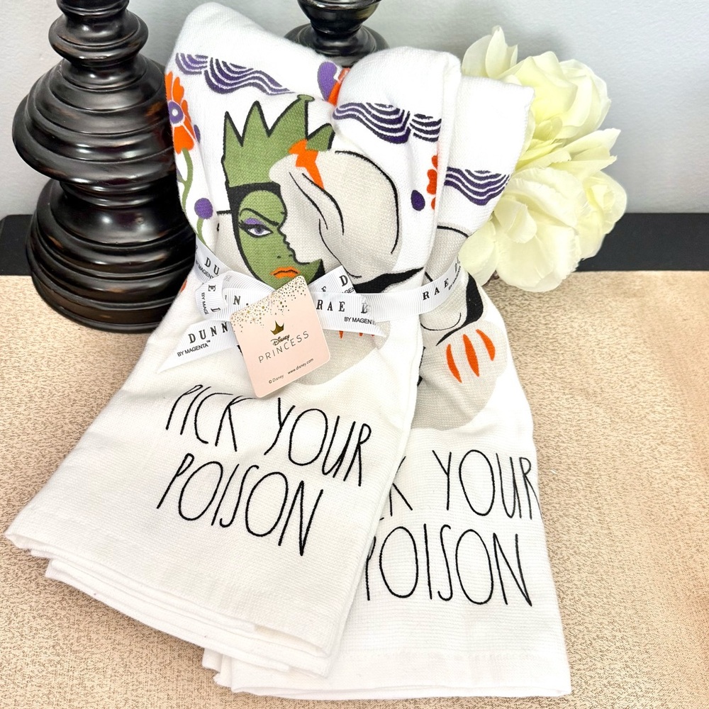 NWT Rae Dunn Disney 2PK Snow White PICK YOUR POISON Kitchen Towels